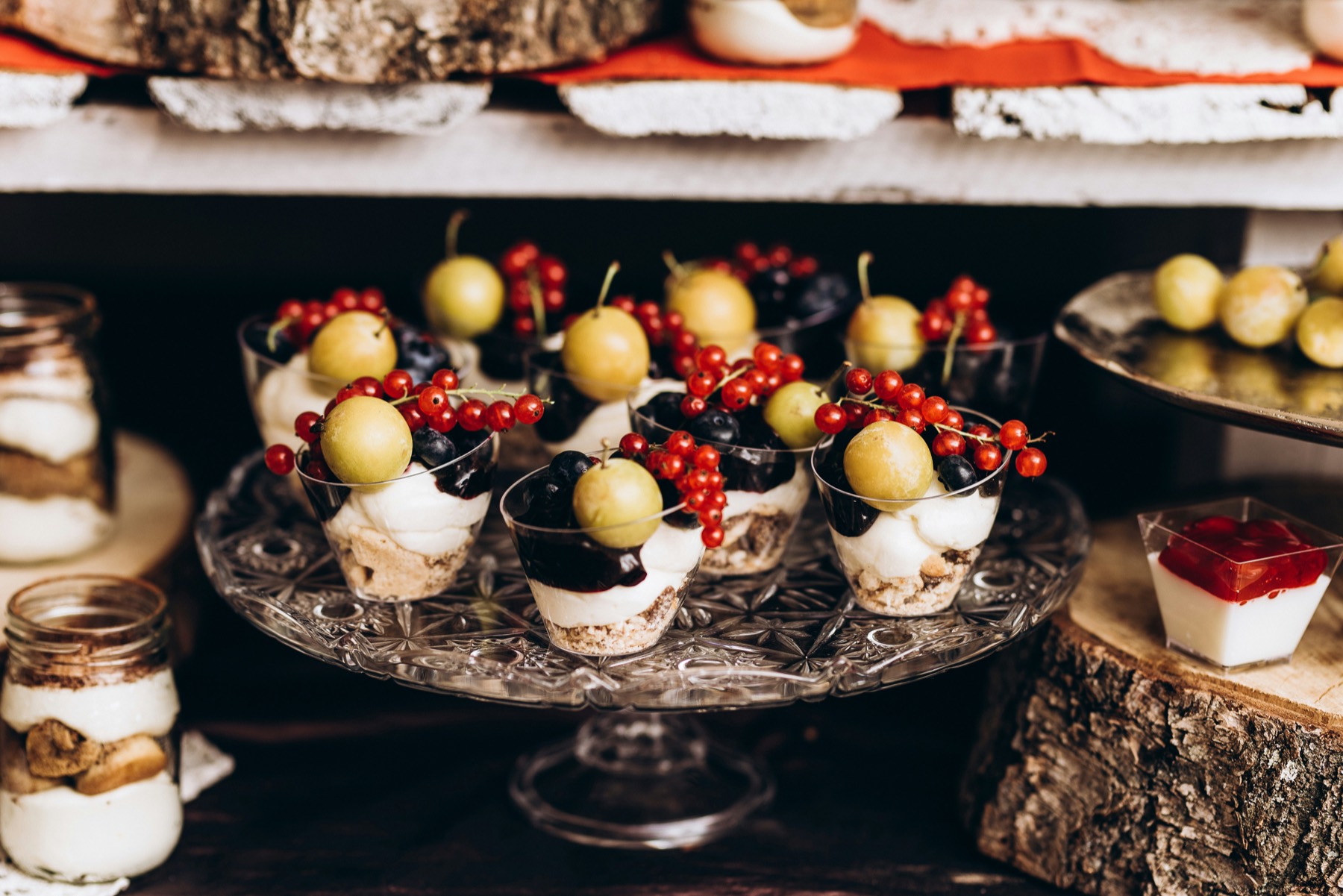 Verrines de desserts pour un buffet indien